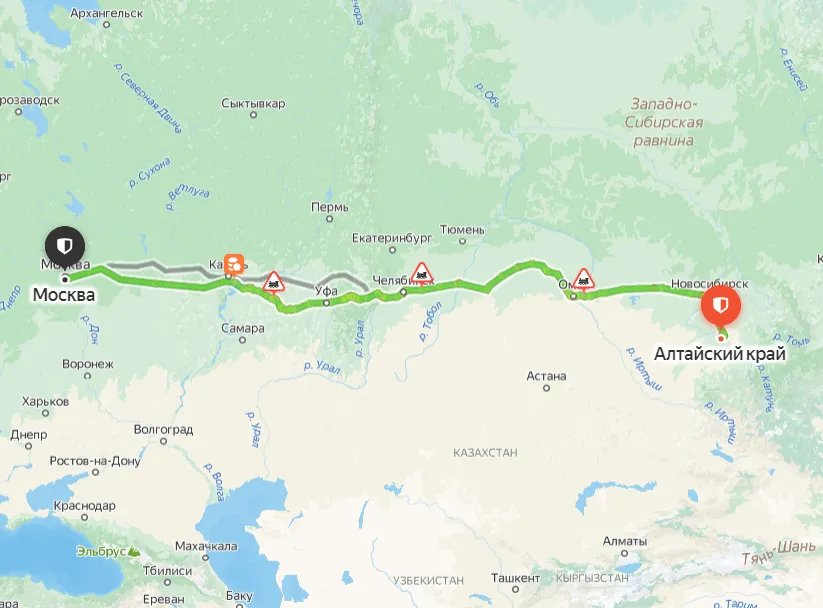 перевозки на Алтай